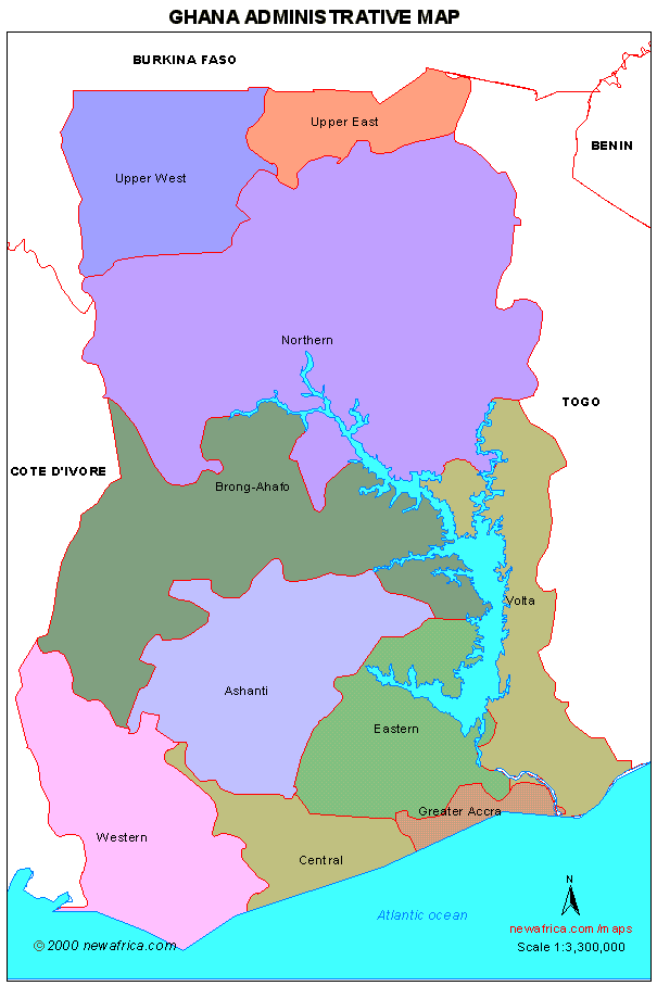 ghana regions carte